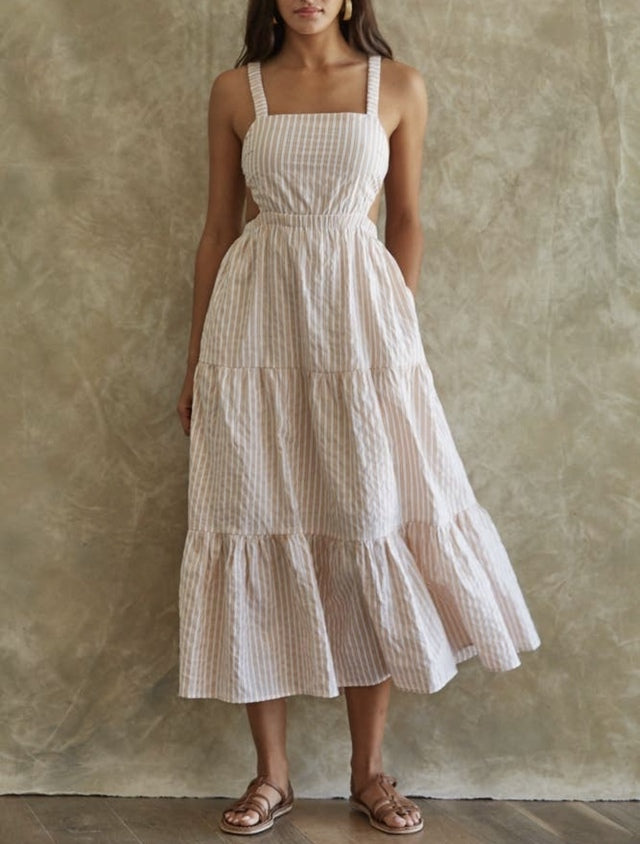 Vintage Coral and Ivory Dress Small
