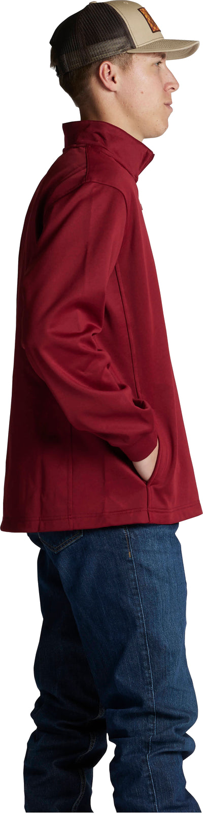 Justin Men's Nashville 1/4 Fleece Zip Up Jacket in Heather Red