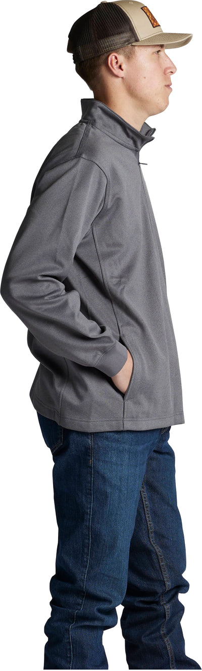 Justin Men's Nashville 1/4 Fleece Zip Up Jacket in Heather Charcoal