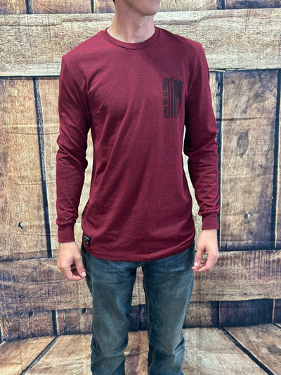 Howitzer "Land of the Free" Long Sleeve Maroon Graphic