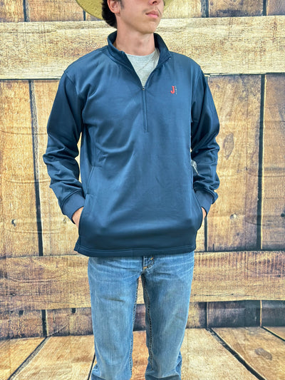 Justin Men's Nashville 1/4 Fleece Zip Up Jacket in Heather Navy