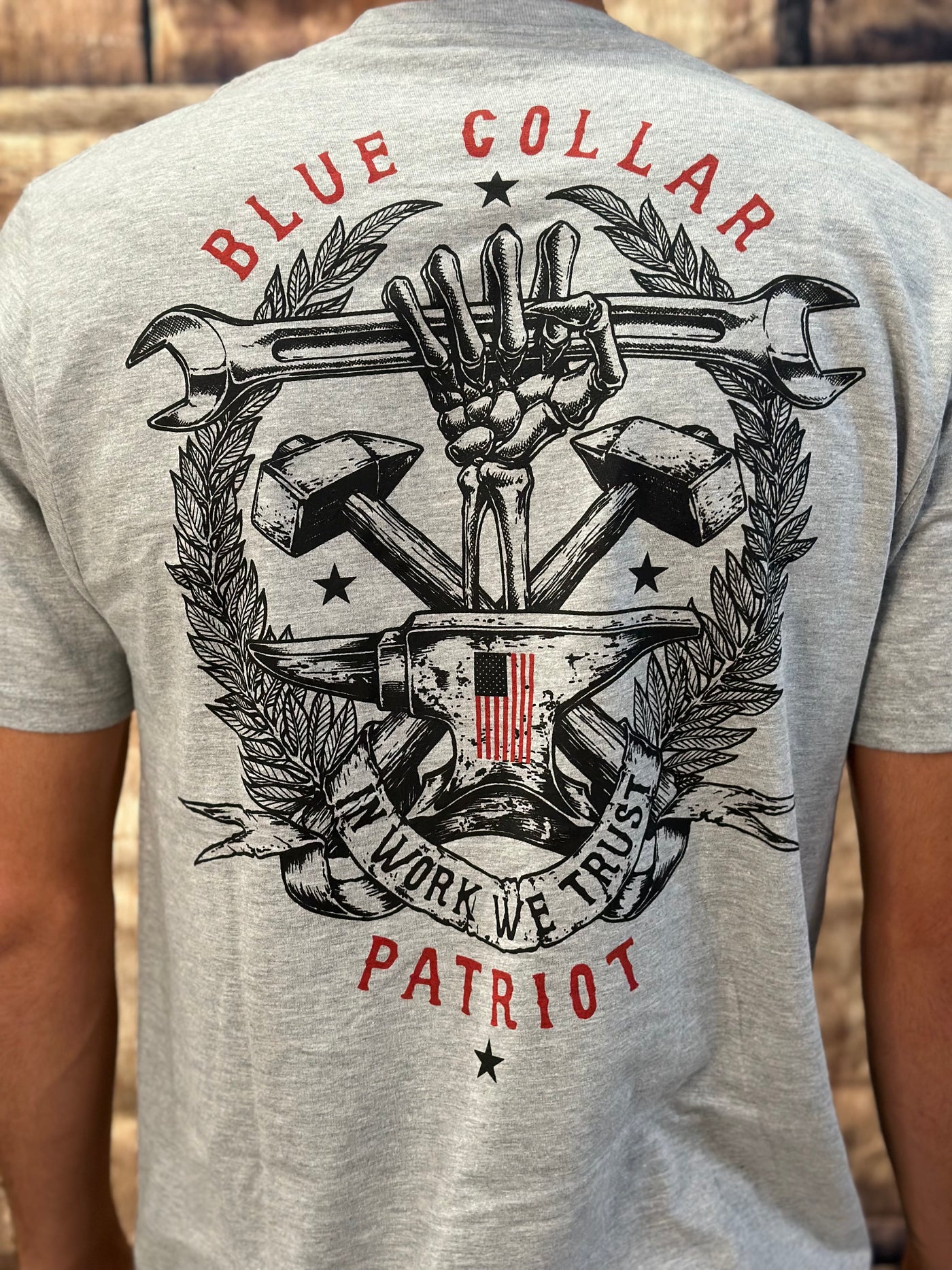 Howitzer "Blue Collar Patriot" Grey Short Sleeve Graphic