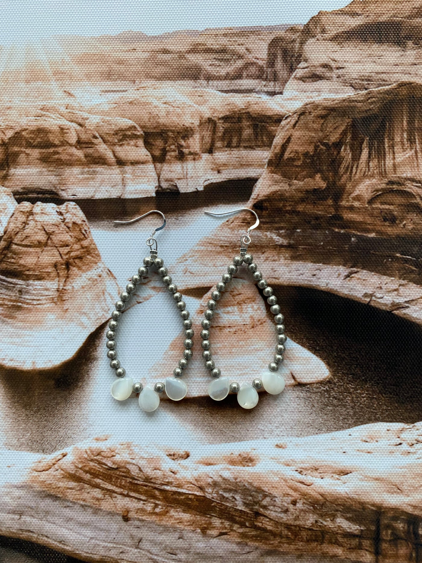 White Shell Teardrop Earrings