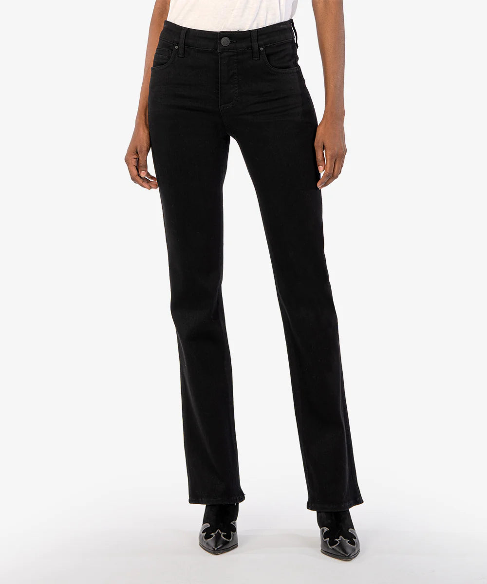 Kut from the Kloth Ana High Rise Fab Ab Flare Jeans in Black