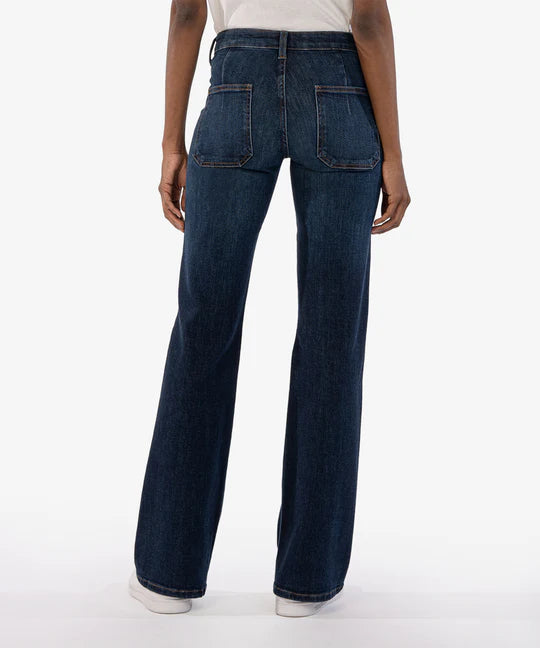 Kut from the Kloth Ana High Fise Fab Ab Flare Jeans in Profuse Wash