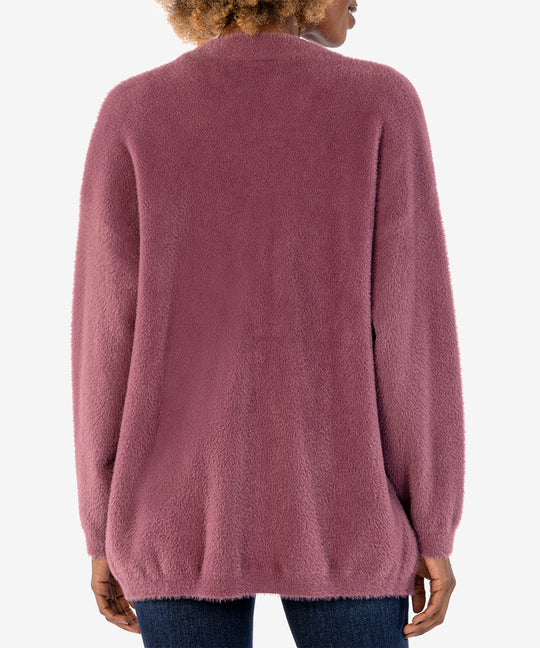 Kut from the Kloth Dana Longline Open Front Cardigan in Mauve