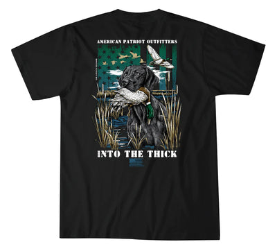 Howitzer Into the Thick Black Short Sleeve Hunting Graphic
