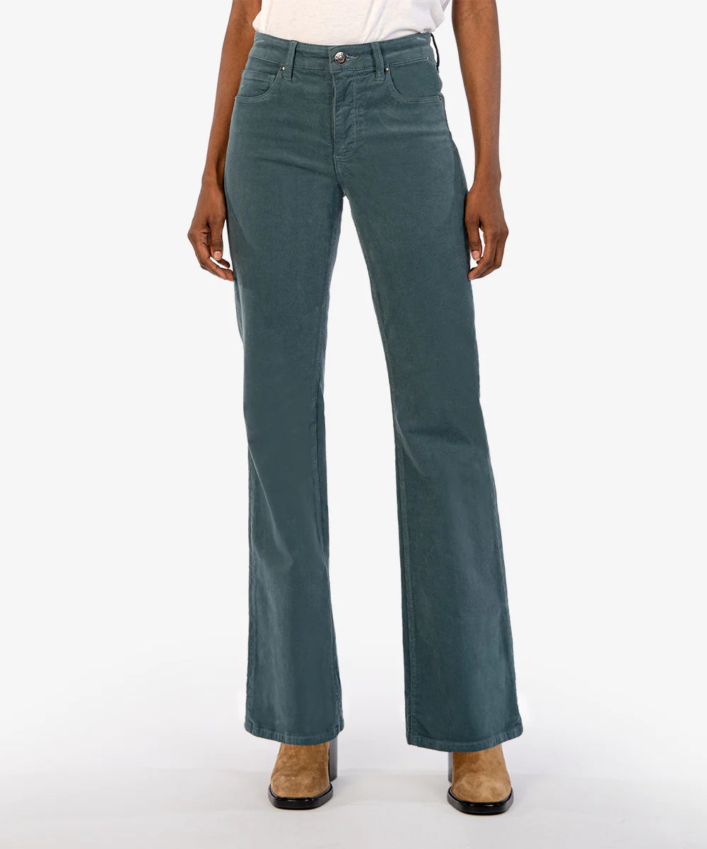 Kut From the Kloth Ana High Rise Fab Ab Corduroy Flare Jeans in Lagoon