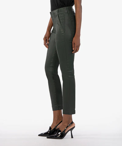 Kut From the Kloth Reese High Rise Fab Ab Ankle Straight Jeans in Forest