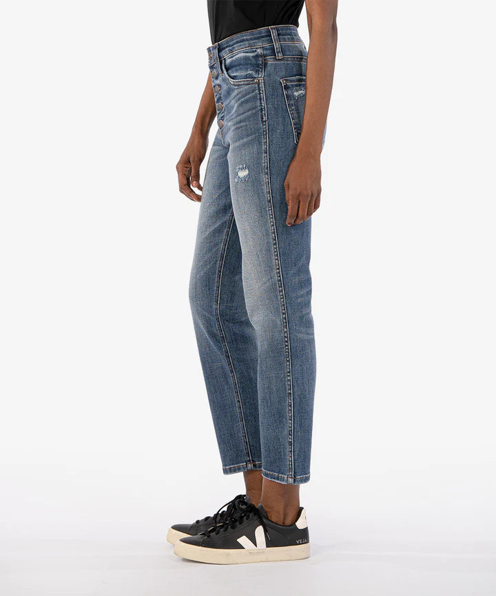 Kut From the Kloth Rachael High Rise Fab Ab Mom Jeans in Fire Wash