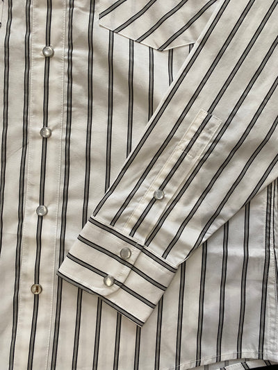 H.J. Justin & Sons Tech Men's Black and White Stripe Long Sleeve Shirt