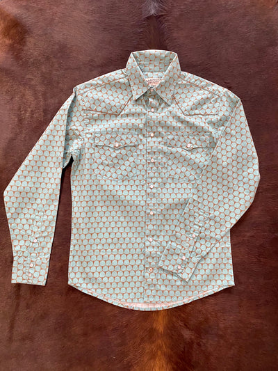 H.J. Justin & Sons Tech Men's Cow Hive Print Long Sleeve Shirt