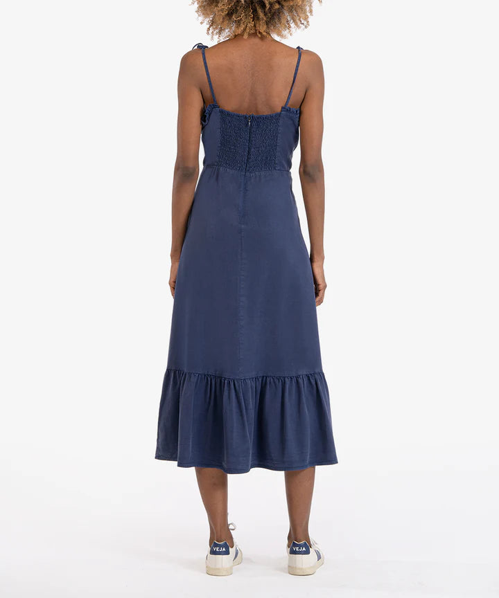 Kut From The Kloth Meriah Navy Tie Tiered Sundress