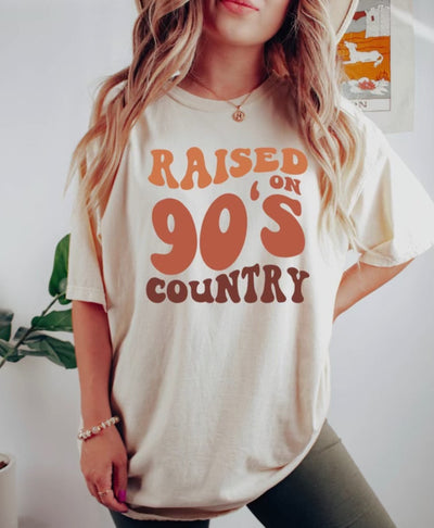 Ivory Raised On 90's Country Graphic Tee