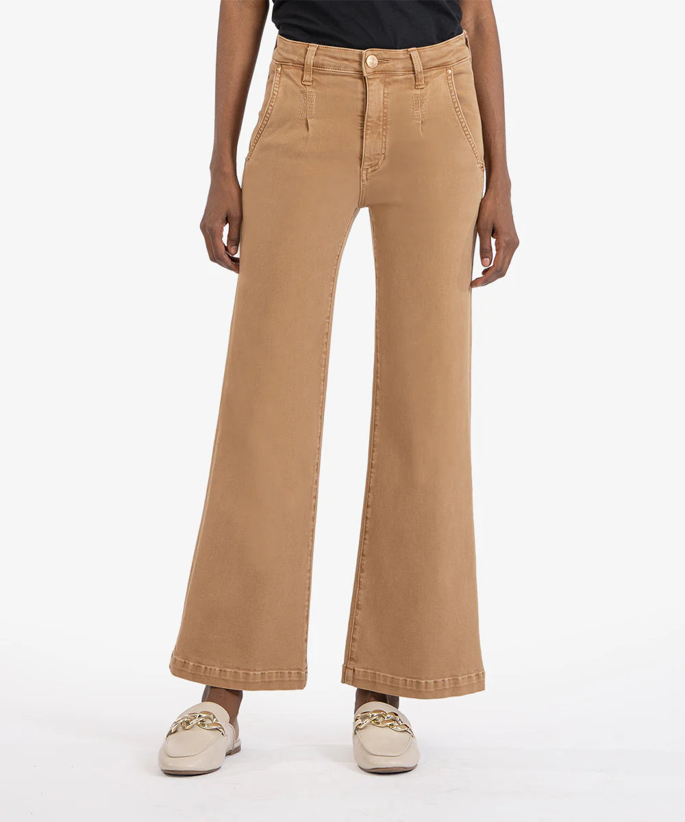 Kut From The Kloth Meg High Rise Ankle Wide Leg Jeans in Toffee