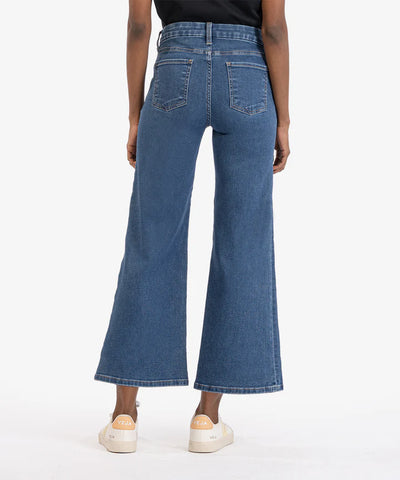 Kut From The Kloth Meg Mid-Rise Wide Leg Jeans in Movement Wash