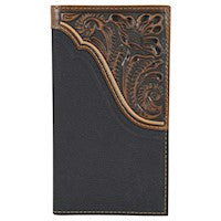 Tony Lama Rodeo Wallet Pebbled Leather With Tooled Accent
