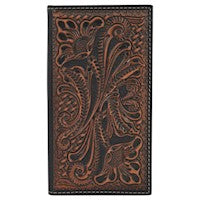 Tony Lama Rodeo Wallet Dark Brown With Contrast Tooling