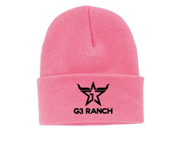 G3 Hot Pink Beanie With Cuff