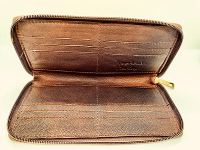 American Darling Hand Carved Leather Wallet Tan Brown With Cactus