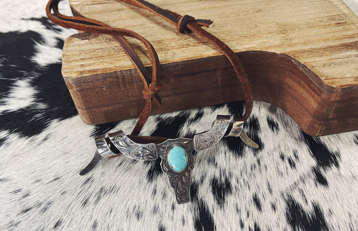 Custom Hand Carved Sterling Silver Longhorn Necklace