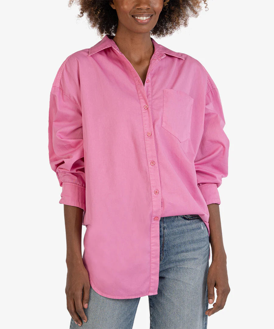 Kut from the Kloth Trya Cotton Oversized Button Down