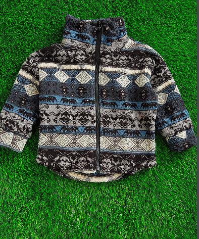 Black and Blue Baby Sherpa Jacket