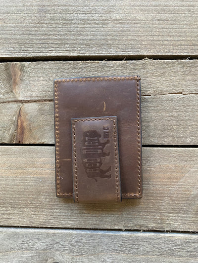 Red Dirt Hat Co Men’s Card Case With Magnetic Clip Natural Brindle
