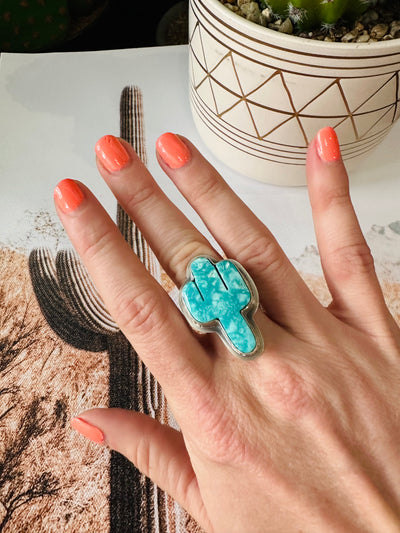 Prick Me Turquoise Cactus Ring