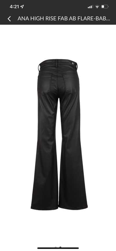 Kut From the Kloth Ana High Rise Fab Ab Black Faux Leather Flares