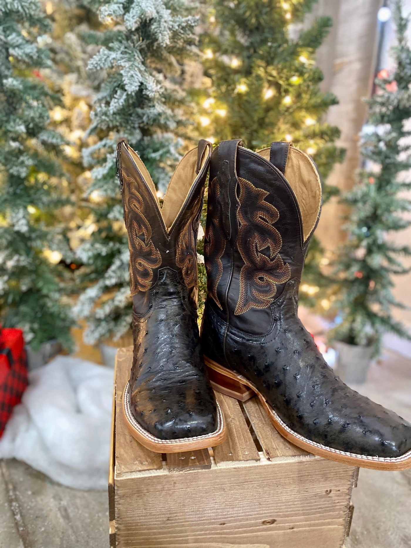 Tony Lama Umber Full Quill Ostrich Boots