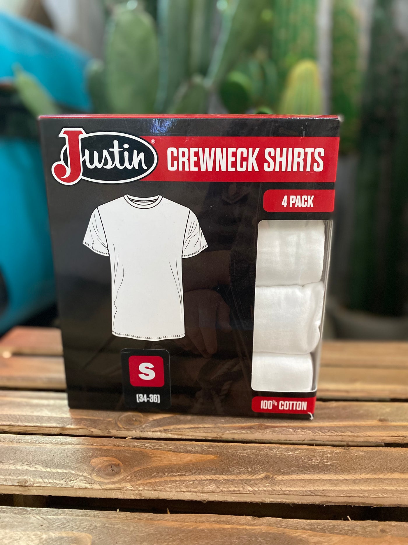 Justin White Crew Neck Undershirt (4 Pack)