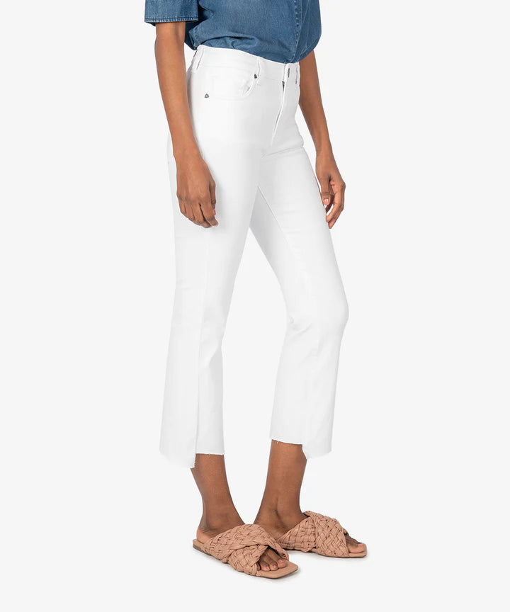 Kut From The Kloth Kelsey White High Rise Ankle Flares