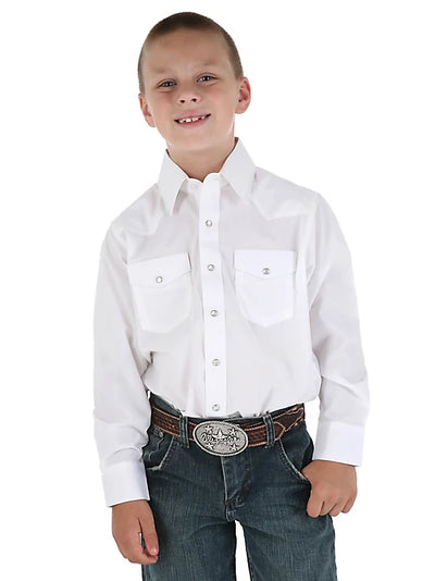 Wrangler Boy’s Long Sleeve White Button Up