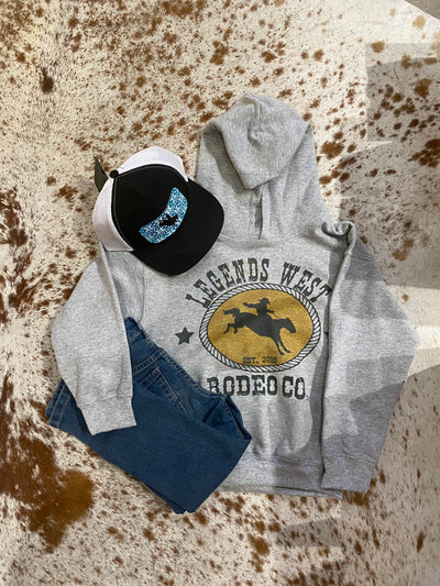 Twisted Filly Legends West Rodeo Grey Youth Hoodie