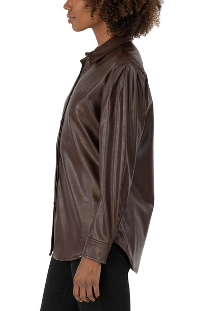 Kut From the Kloth Henrietta Chocolate Faux Leather Jacket