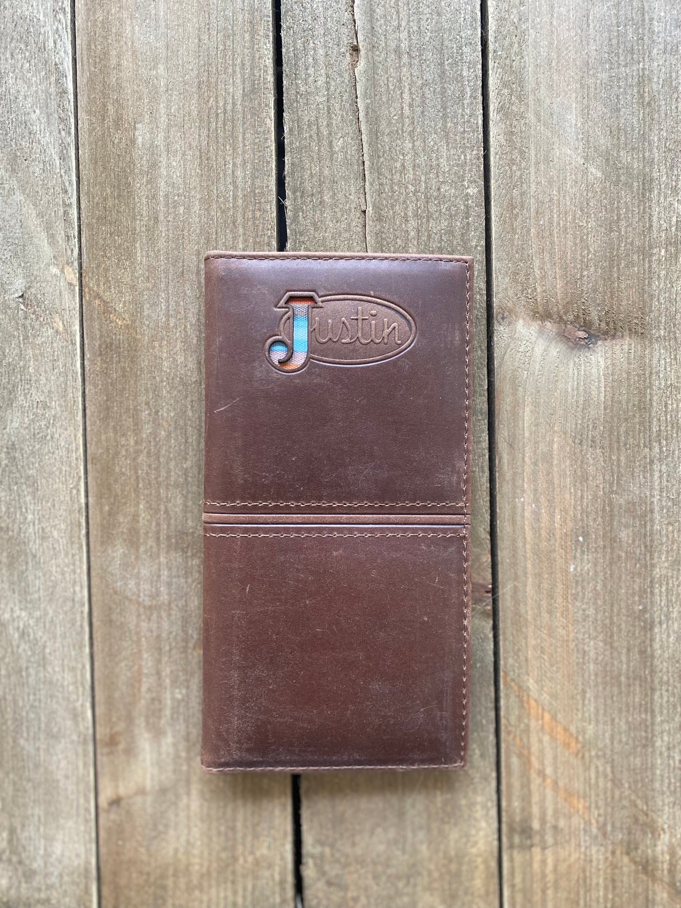 Justin's Rodeo Wallet Serape Logo