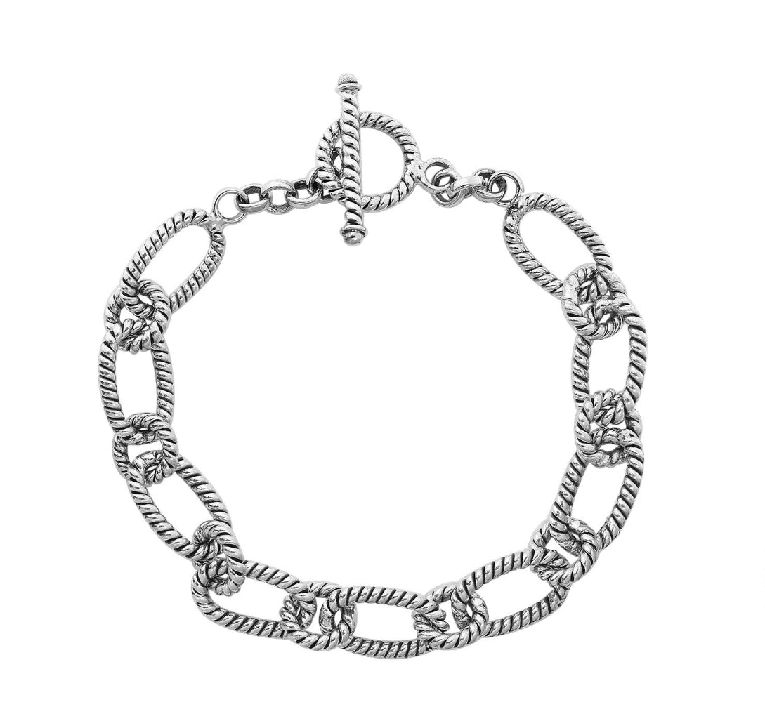 7 Inch Sterling Silver Bracelet with Toggle Lock