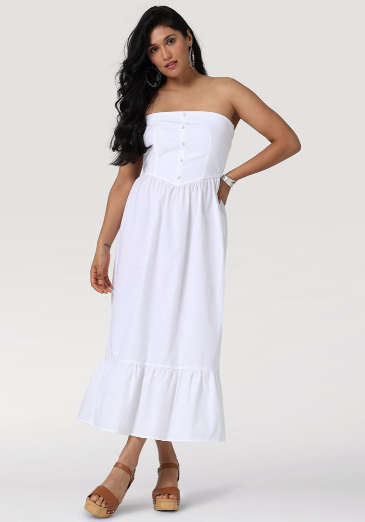 Wrangler Retro Americana White Strapless Corset Dress