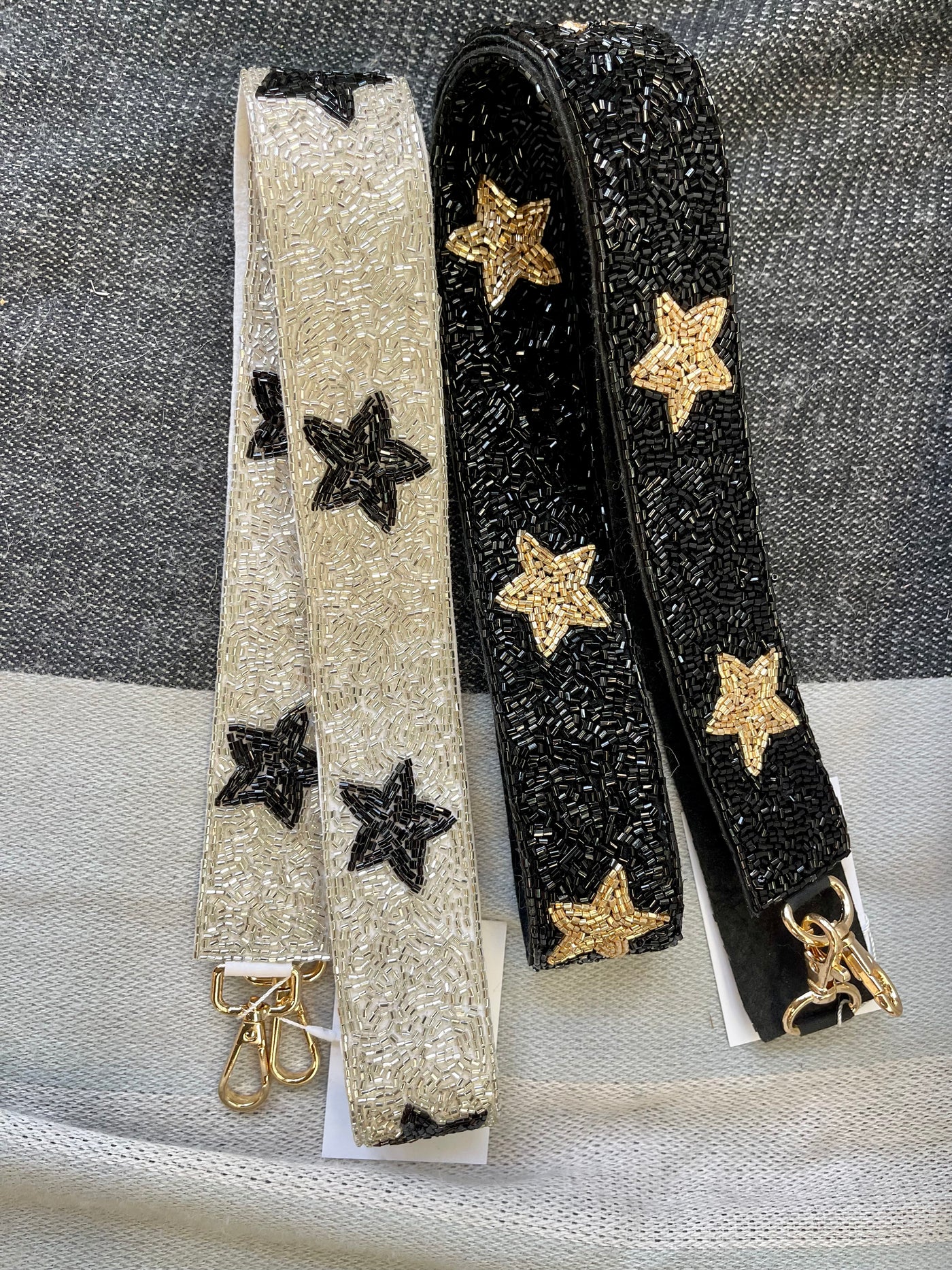 SILVER/BLACK STAR PURSE STRAP