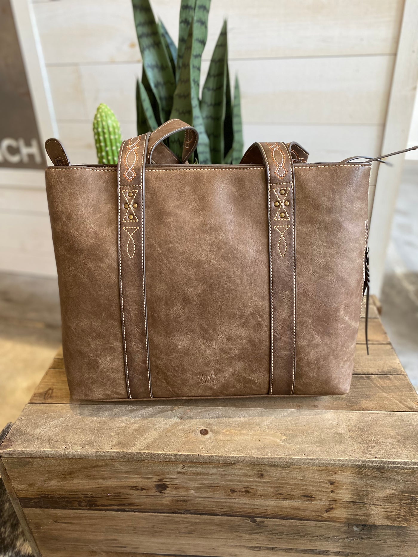 Tony Lama Tote with Genuine Hair On Hide