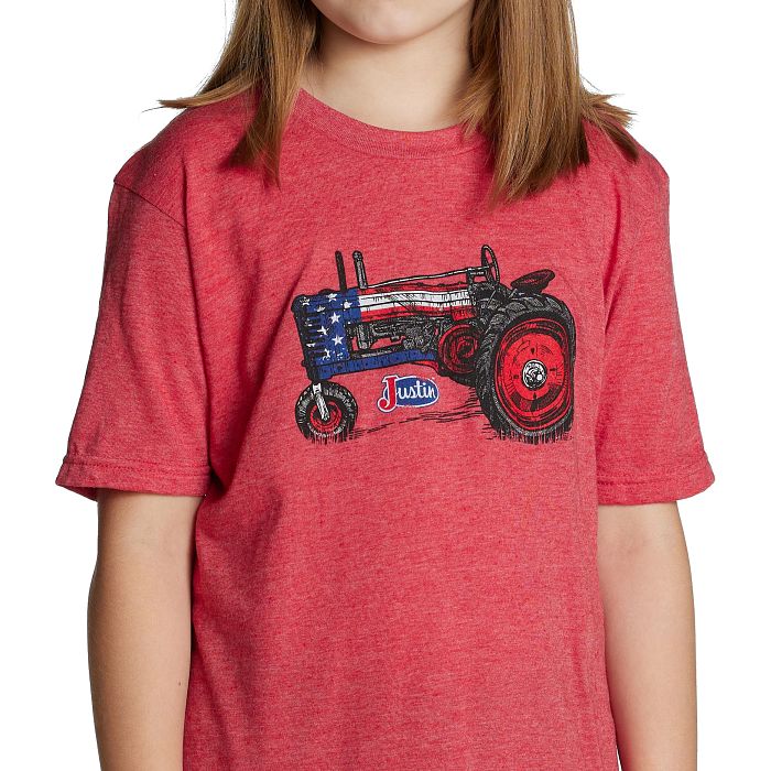 Justin Youth Patriotic Tractor Graphic