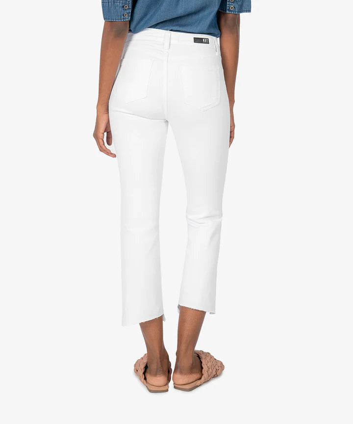 Kut From The Kloth Kelsey White High Rise Ankle Flares