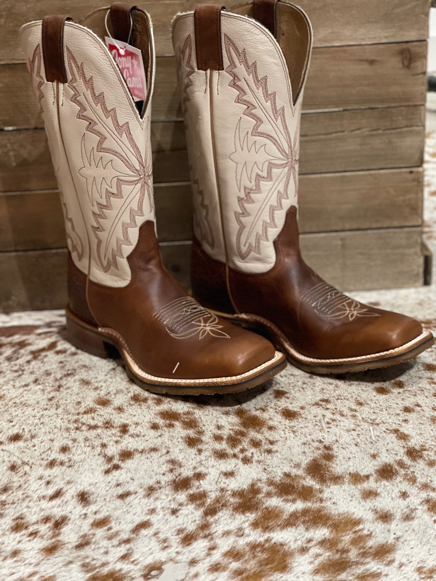 Tony lama cowhide boots best sale