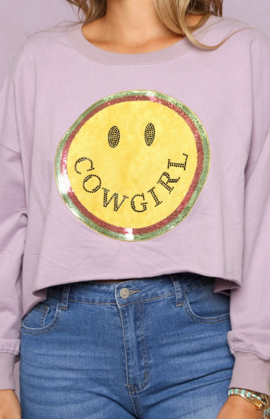Happy Cowgirl Cropped Sweatshirt
