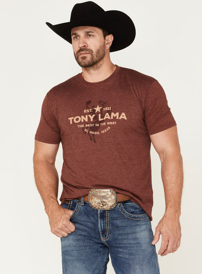 Tony Lama Maroon Cowboy Horse Graphic