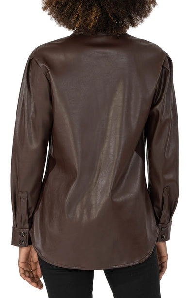 Kut From the Kloth Henrietta Chocolate Faux Leather Jacket