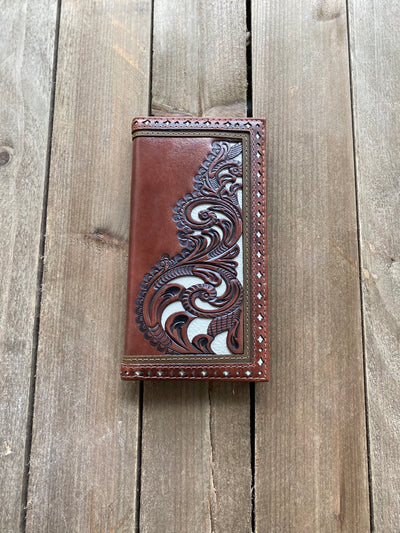 Justin's Rodeo Wallet Brown With Tooling