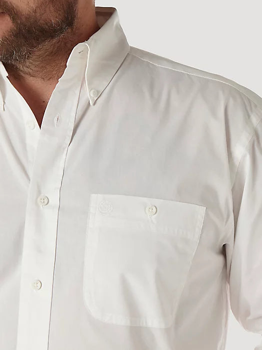Wrangler X George Strait Men's White Button Down Shirt