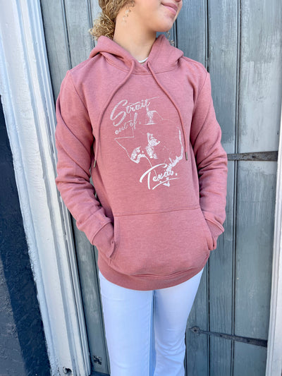 WRANGLER GEORGE STRAIT HOODIE-DUSTY ROSE, STRAIT OUT OF TEXAS